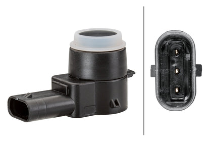 HELLA Sensor, park distance control - angled - 3-pin connector - Plugged 6PX358141-091
