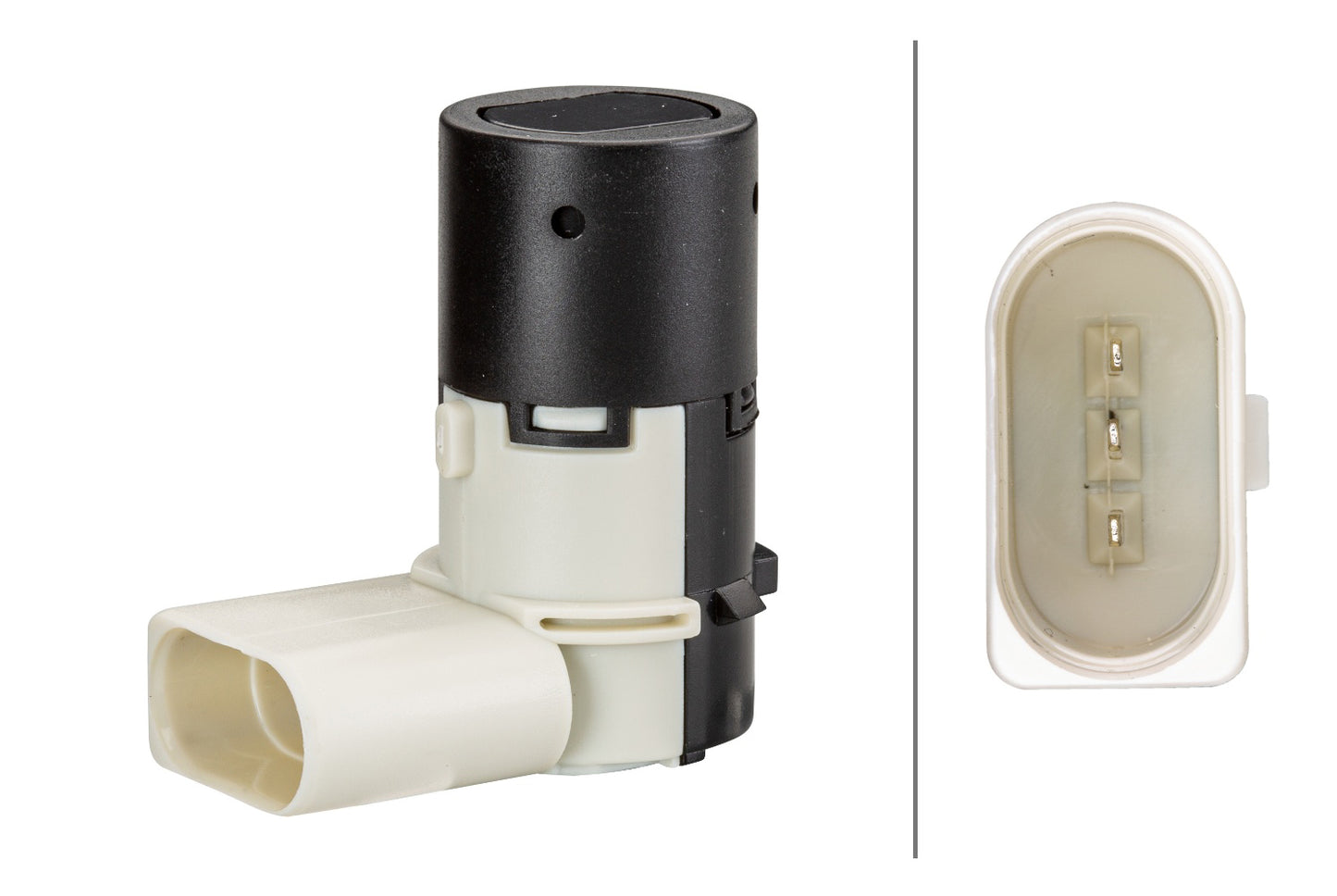 HELLA Sensor, park distance control - angled - 3-pin connector - Plugged 6PX358141-121