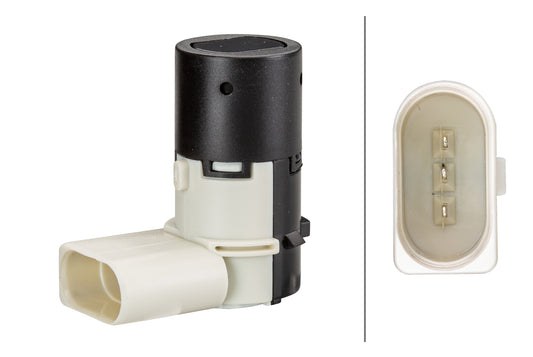 HELLA Sensor, park distance control - angled - 3-pin connector - Plugged 6PX358141-121