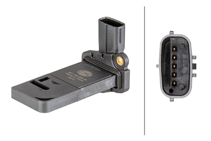 HELLA Mass Air Flow Sensor - 5-pin connector - Bolted 8ET358095-481