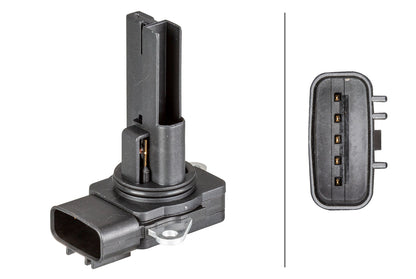 HELLA Mass Air Flow Sensor - 5-pin connector - Bolted 8ET358095-491