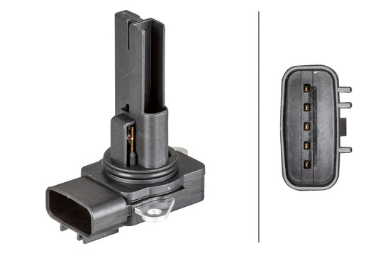 HELLA Mass Air Flow Sensor - 5-pin connector - Bolted 8ET358095-491