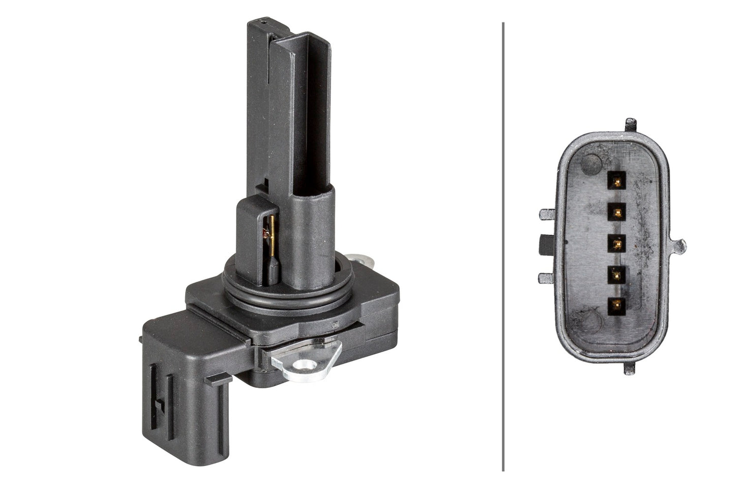 HELLA Mass Air Flow Sensor - 5-pin connector - Bolted 8ET358095-501