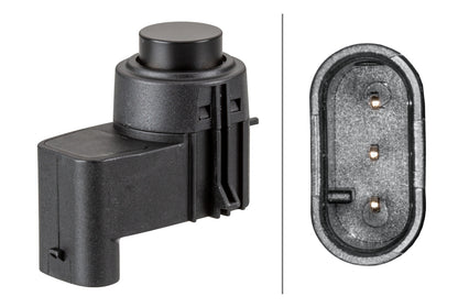 HELLA Sensor, park distance control - angled - 3-pin connector - Plugged 6PX358141-191