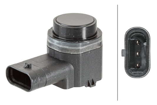 HELLA Sensor, park distance control - angled - 3-pin connector - Plugged 6PX358141-051