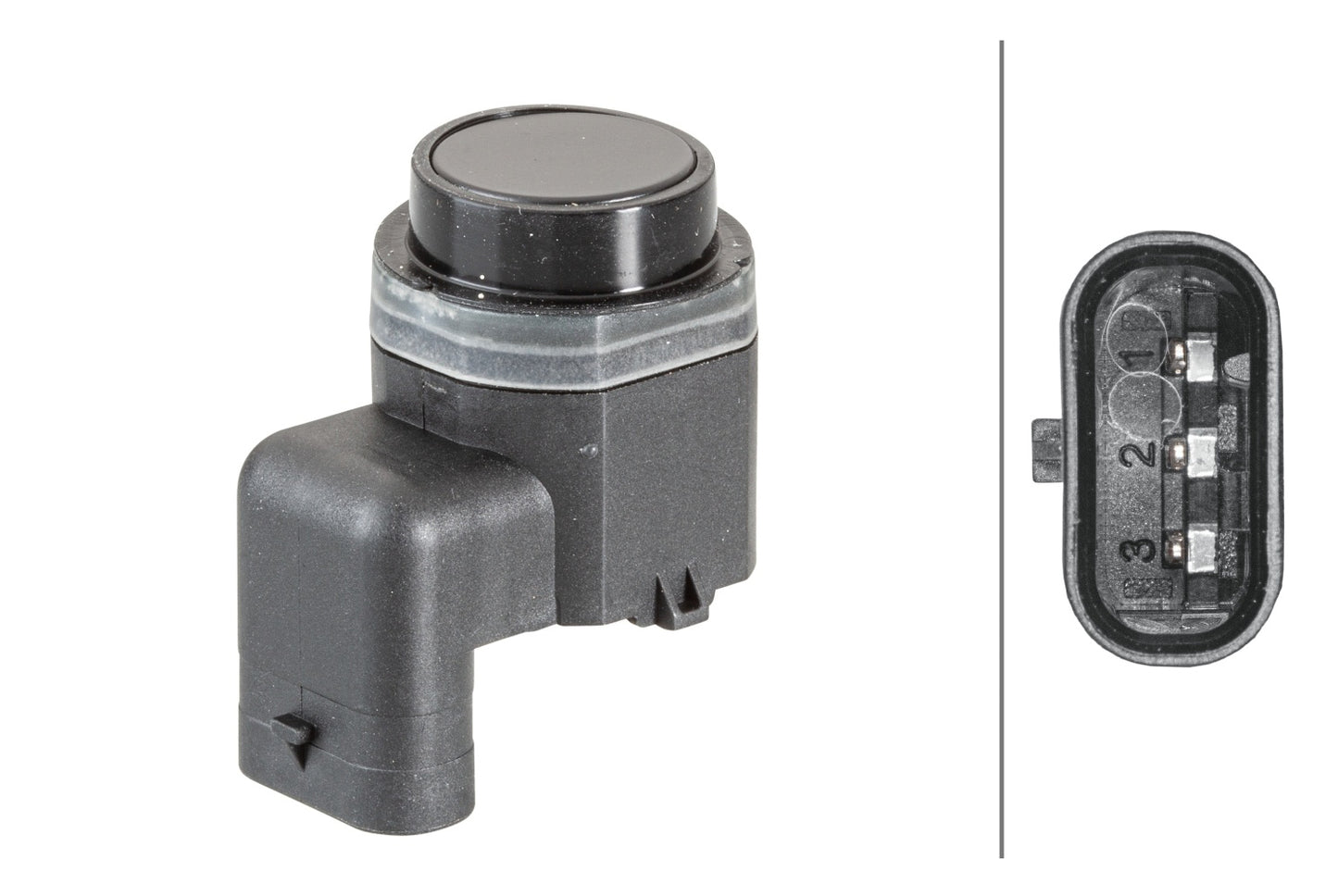 HELLA Sensor, park distance control - angled - 3-pin connector - Plugged 6PX358141-081