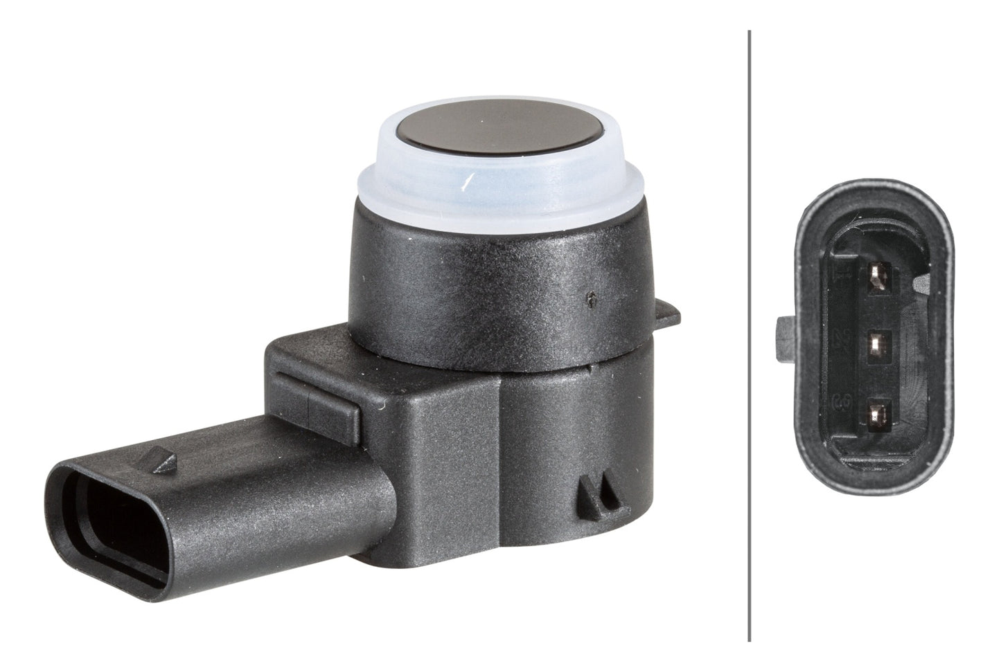 HELLA Sensor, park distance control - angled - 3-pin connector - Plugged 6PX358141-201