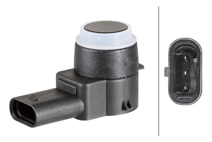 HELLA Sensor, park distance control - angled - 3-pin connector - Plugged 6PX358141-201