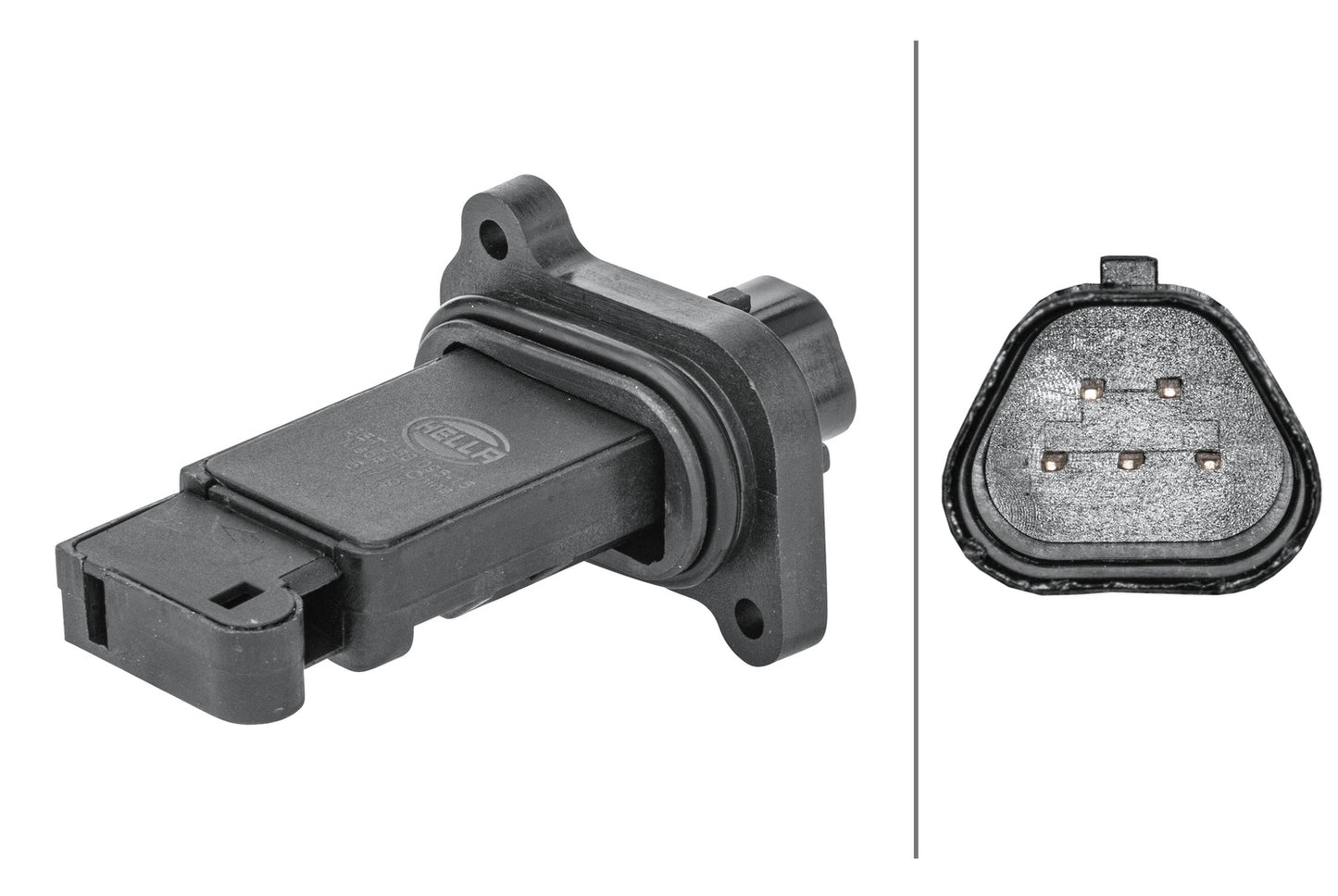 HELLA Mass Air Flow Sensor - 5-pin connector - Bolted 8ET358095-151