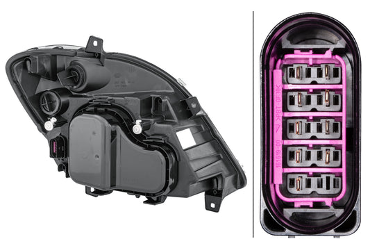 HELLA Halogen/FF-Headlight - left - for e.g. Mercedes-Benz Sprinter 3,5-T Box (906) 1EB247012-011