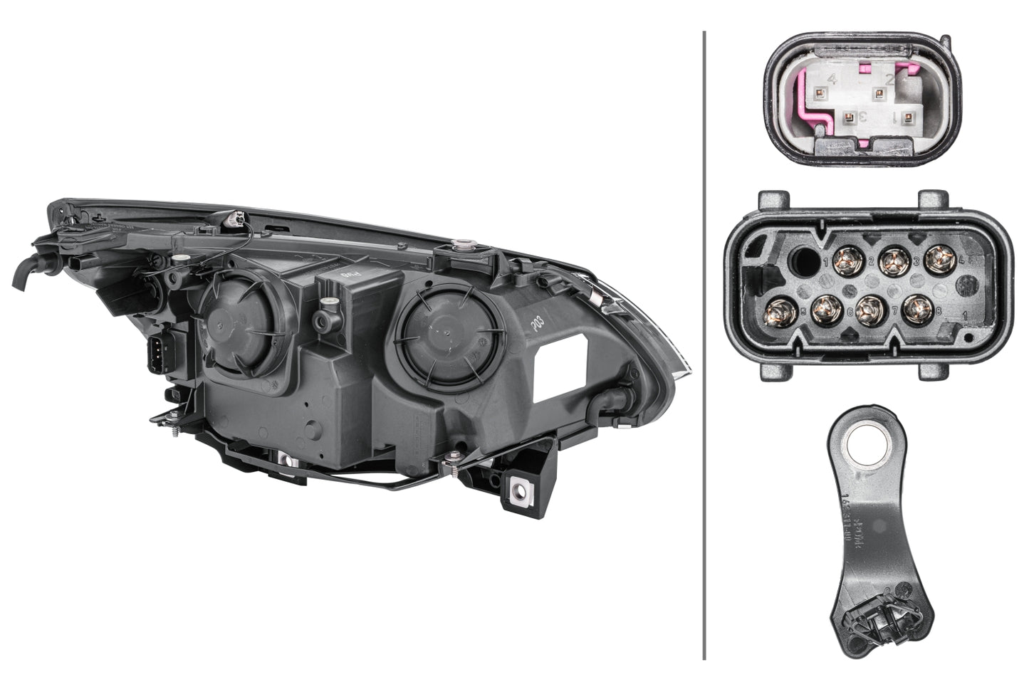 HELLA Halogen-Headlight - left - for e.g. BMW 5 (E60) 1EF008673-071