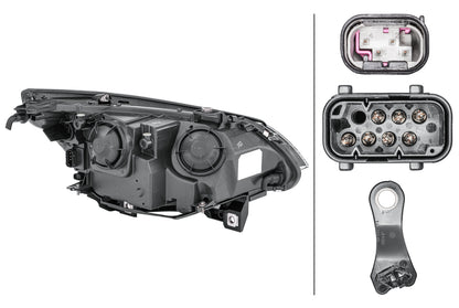 HELLA Halogen-Headlight - left - for e.g. BMW 5 (E60) 1EF008673-071