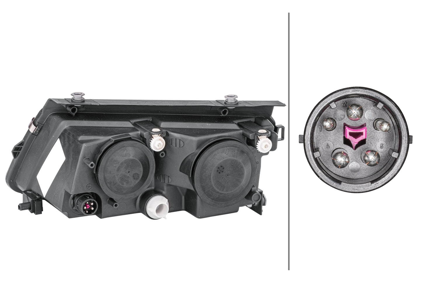 HELLA Halogen/Triple Headlight/FF-Headlight - right - for e.g. VW Passat Variant (3B5) 1EF007520-061