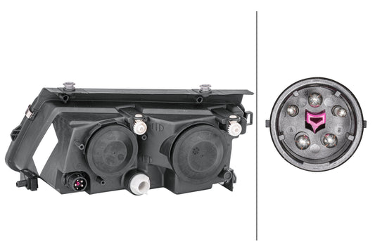 HELLA Halogen/Triple Headlight/FF-Headlight - right - for e.g. VW Passat Variant (3B5) 1EF007520-061