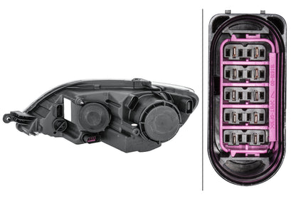 HELLA Halogen/FF-Headlight - right - for e.g. VW Golf Plus (5M1, 521) 1EE009948-061