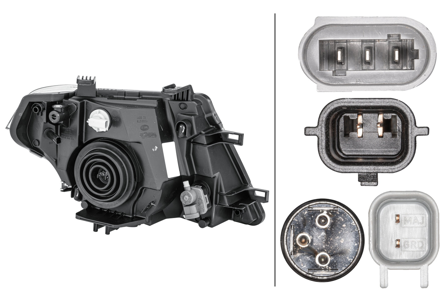 HELLA Halogen-Headlight - left - for e.g. Nissan Np300 Navara (D40) 1EE238055-011