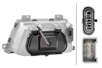 HELLA Halogen-Headlight - right - for e.g. Mercedes-Benz Vario Bus 1AH007774-021