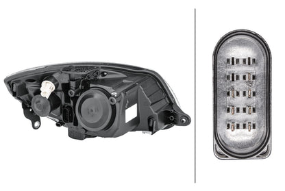 HELLA Single Headlight/FF/Halogen-Headlight - left - for e.g. Skoda Fabia II (542) 1ED247025-211