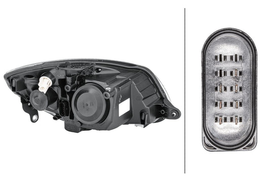 HELLA Single Headlight/FF/Halogen-Headlight - left - for e.g. Skoda Fabia II (542) 1ED247025-211
