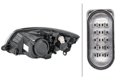 HELLA Halogen/Single Headlight/FF-Headlight - right - for e.g. Skoda Fabia II (542) 1ED247025-221