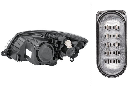 HELLA Halogen/Single Headlight/FF-Headlight - right - for e.g. Skoda Fabia II (542) 1ED247025-221