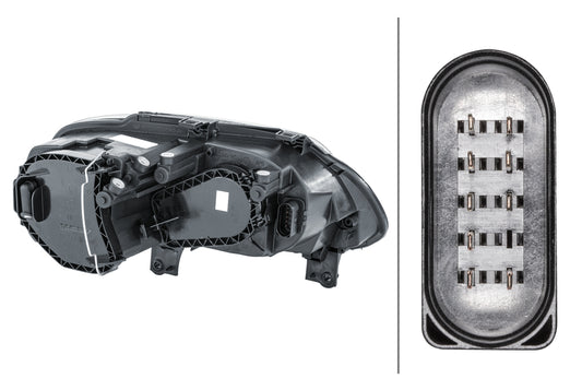 HELLA Halogen-Headlight - left - for e.g. VW Touran (1T1, 1T2) 1EE010203-011