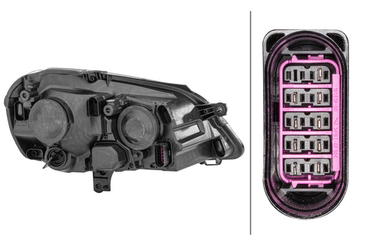HELLA Halogen/FF-Headlight - left - for e.g. VW Polo (9N_) 1EE247019-211