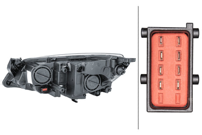 HELLA Halogen/FF-Headlight - right - for e.g. Opel Astra J (P10) 1EG010011-681