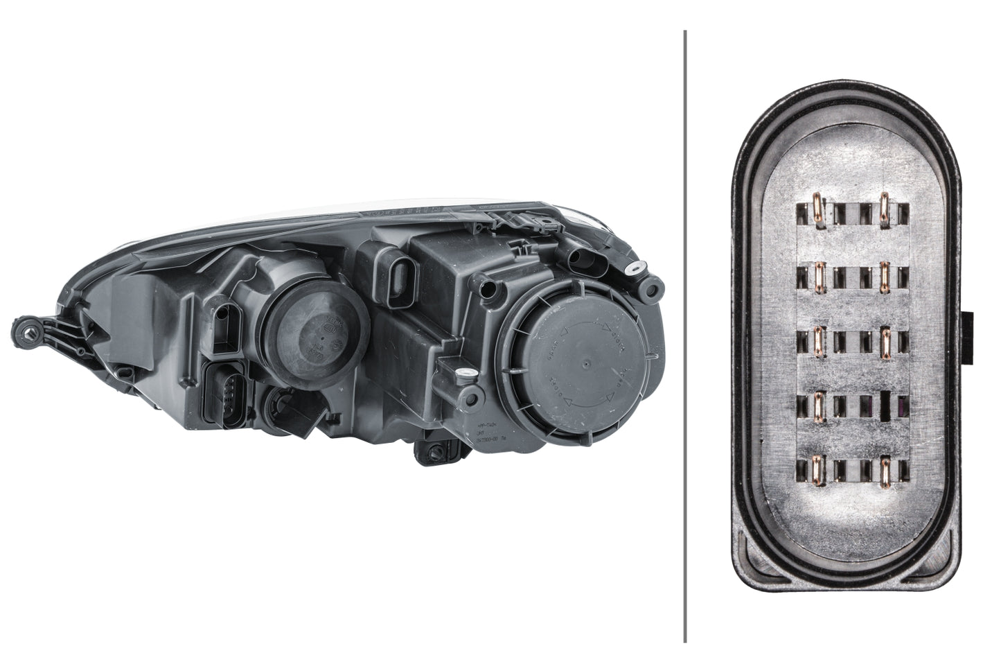 HELLA Halogen-Headlight - right - for e.g. VW Golf V (1K1) 1EG247007-621