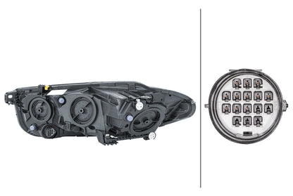 HELLA Halogen/FF/LED-Headlight - right - for e.g. Jaguar Xe (X760) 1EH011811-121