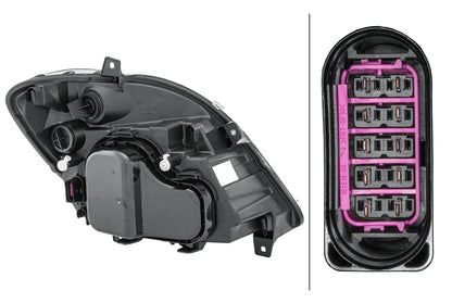 HELLA FF/Halogen-Headlight - left - for e.g. Mercedes-Benz Sprinter 3,5-T Box (906) 1EB247012-051