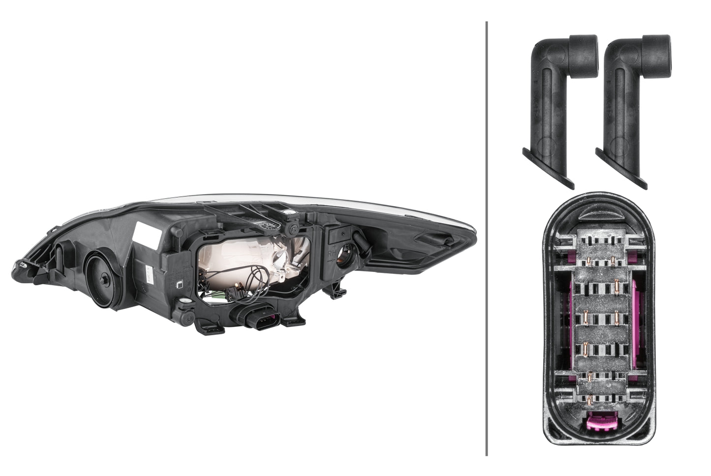 HELLA Halogen-Headlight - right - for e.g. Ford Mondeo IV Turnier (BA7) 1EB354996-021