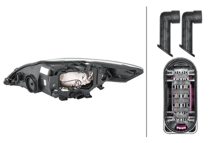 HELLA Halogen-Headlight - right - for e.g. Ford Mondeo IV Turnier (BA7) 1EB354996-021