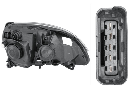 HELLA Halogen-Headlight - left - for e.g. Renault Clio II (BB_, CB_) 1DB008461-191