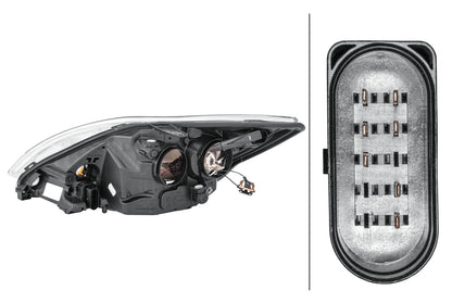 HELLA Halogen-Headlight - right - for e.g. Ford Focus II (DA_, HCP, DP) 1EE354257-021