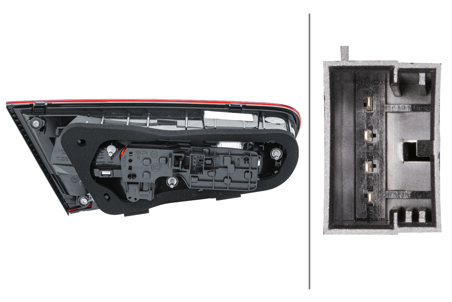 HELLA Rearlight - Halogen - Inner Section - right - for e.g. Audi A3 (8V1, 8VK) 2TZ012834-061