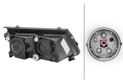 HELLA Dual Headlight/FF/Halogen-Headlight - left - for e.g. VW Passat Variant (3B5) 1AF007620-051