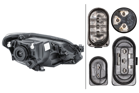 HELLA FF/Halogen-Headlight - left - for e.g. VW Up (121, 122, BL1, BL2) 1EJ010670-011