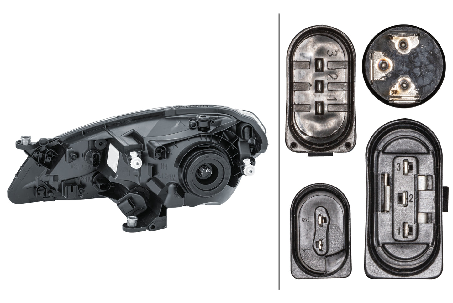 HELLA Halogen-Headlight - right - for e.g. Seat MII (KF1, KE1) 1EJ010671-021