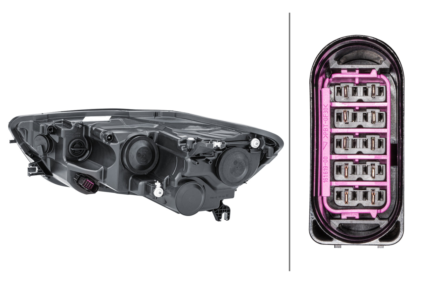 HELLA Halogen/FF-Headlight - right - for e.g. Audi A6 Avant (4G5, 4GD, C7) 1EJ011149-021
