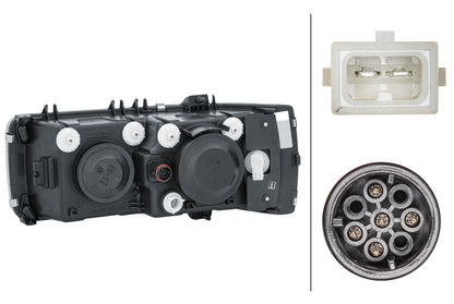 HELLA Halogen-Headlight - right 1EJ247046-041