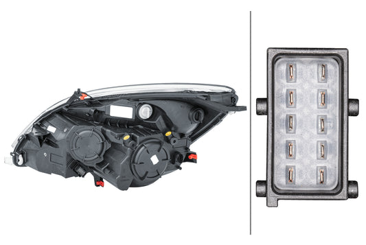 HELLA FF/Halogen-Headlight - right - for e.g. Opel Meriva B Mpv (S10) 1EJ354676-021