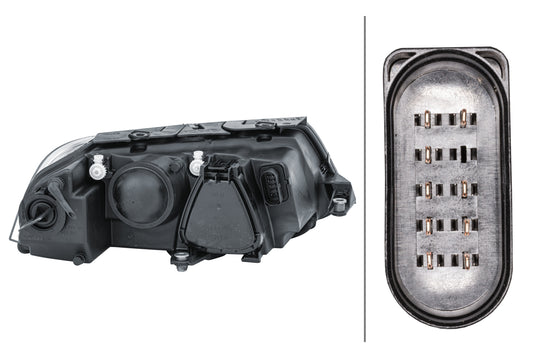 HELLA Halogen/FF/DE-Headlight - left - for e.g. VW Passat Variant (3B6) 1EL008350-011