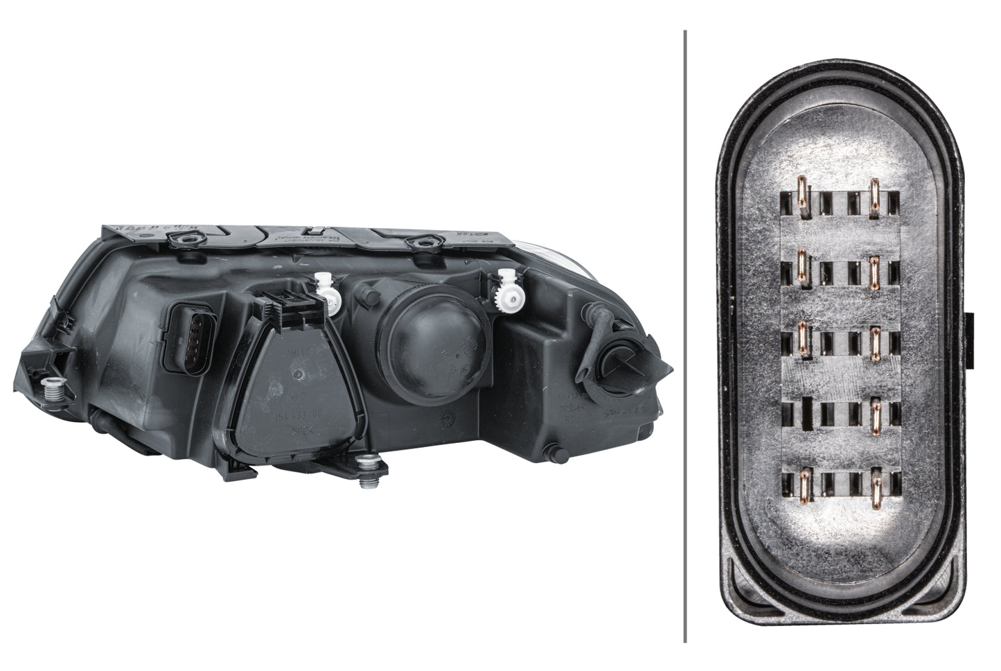 HELLA Halogen/DE/FF-Headlight - right - for e.g. VW Passat Variant (3B6) 1EL008350-021
