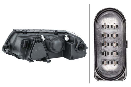 HELLA Halogen/DE/FF-Headlight - right - for e.g. VW Passat Variant (3B6) 1EL008350-021