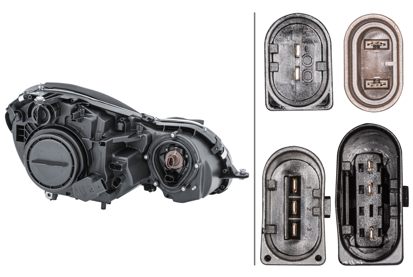 HELLA Halogen-Headlight - left - for e.g. Mercedes-Benz E-Class (W211) 1EL008369-071