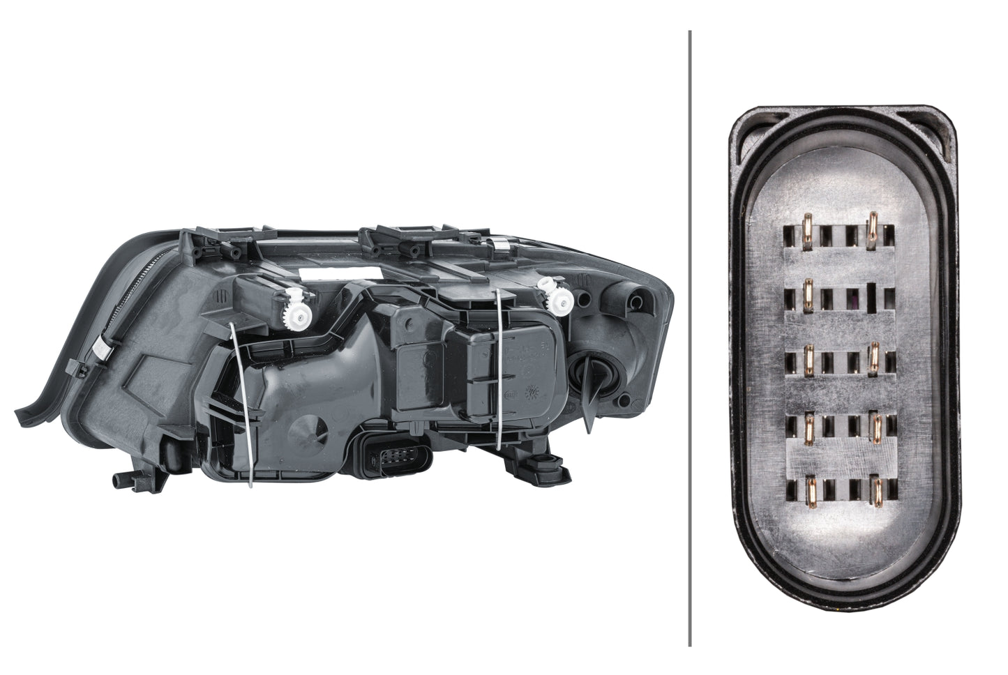 HELLA Halogen/FF/DE-Headlight - right - for e.g. Audi A6 (4B2, C5) 1EL008472-021