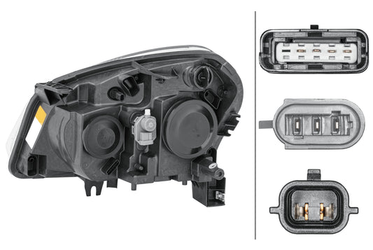 HELLA Halogen-Headlight - right - for e.g. Nissan Qashqai I (J10, NJ10, JJ10E) 1EF238042-021