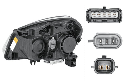 HELLA Xenon/Halogen-Headlight - right - for e.g. Nissan Qashqai I (J10, NJ10, JJ10E) 1EF238042-121