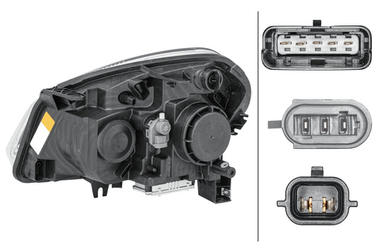 HELLA Xenon/Halogen-Headlight - right - for e.g. Nissan Qashqai I (J10, NJ10, JJ10E) 1EF238042-121